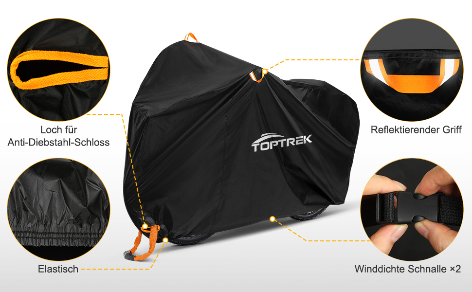 Чохол для велосипедів Toptrek на 3 велосипеда, водонепроникний, 210D Oxford, 220 x 120 x 110 см