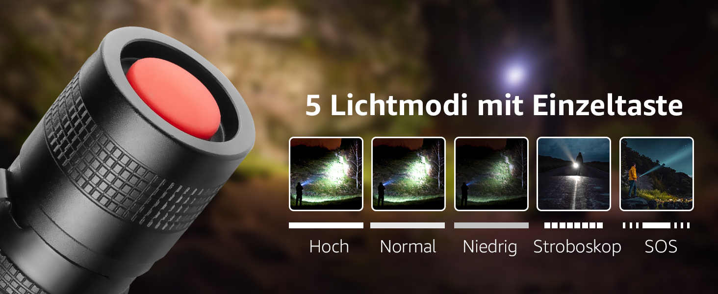 LED ліхтар Lepro LE000 - надзвичайно яскравий, 5 режимів, водонепроникний, для кемпінгу, туризму, риболовлі, подарунок