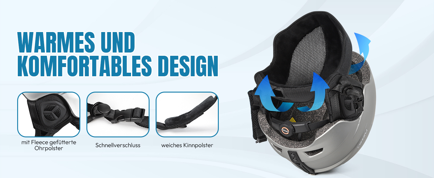 Шолом гірськолижний унісекс, регульований, 12 вентиляційних отворів, знімний внутрішній підкладковий шар та навушники, легкий сноуборд шолом для зимових видів спорту (сріблястий, L: 59-61 см)