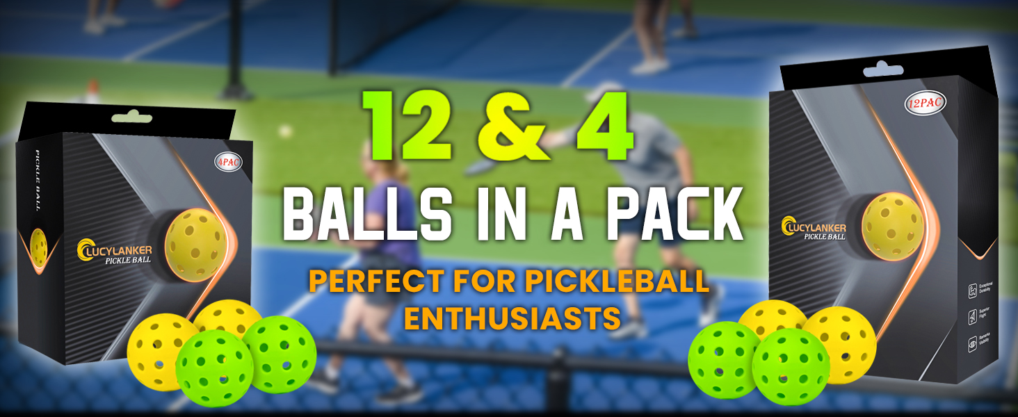 Піклбол м'ячі Outdoor, 40 отворів, 12 шт. - для спортивних ігор, висока пружність, довговічні, сумісні з усіма ракетками