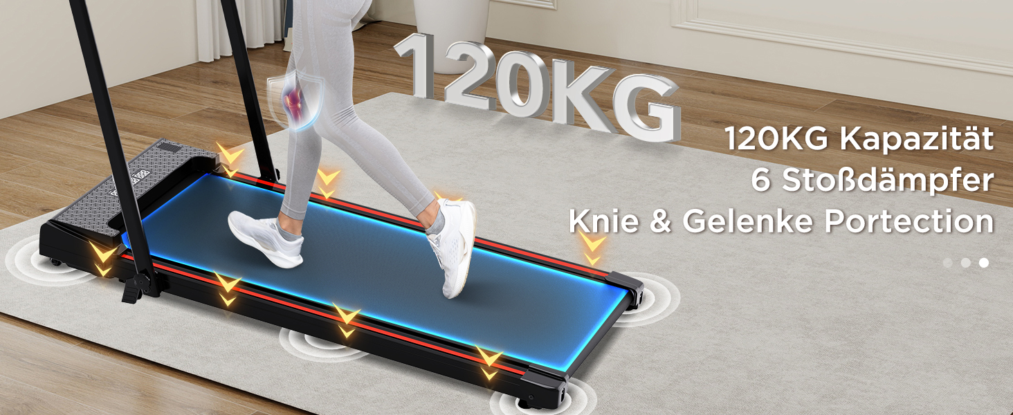 Електричний біговий тренажер складний, для дому з нахилом 5%, швидкість 12 км/год, 1400W, LCD-дисплей, чорний