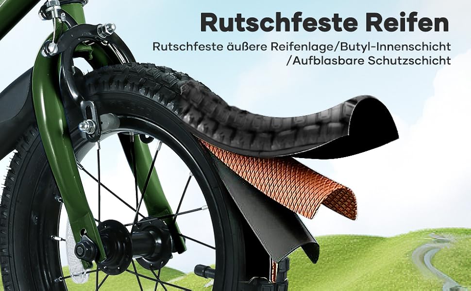 Дитячий велосипед BODIOO 14 дюймів: надійний велосипед для хлопчиків та дівчаток з додатковими колесами, регульованим сидінням та гальмами