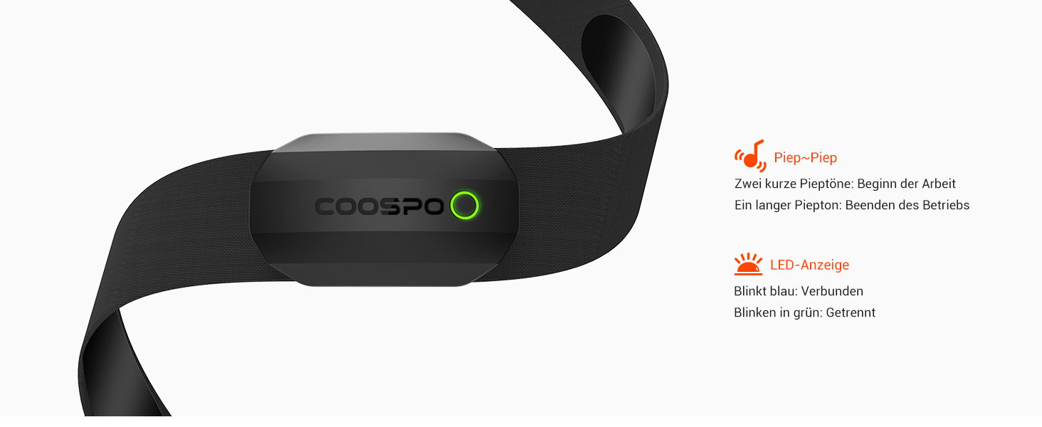 Пульсометр COOSPO H808S з нагрудним ременем ANT+/Bluetooth, HRM Premium, водонепроникний IP67, сумісний з Polar, Wahoo, Garmin, Zwift, Strava