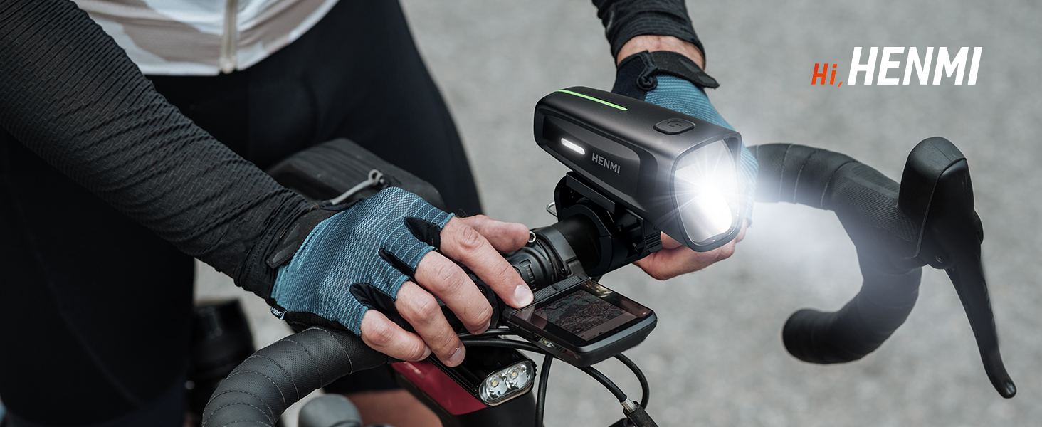 LED фара для велосипеда Henmi, StVZO сертифікована, USB зарядка, 2 режими освітлення, IPX5 водонепроникність, 100 люкс