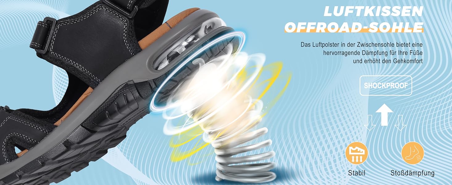 Чоловічі шкіряні сандалі Visionreast для пляжу, трекінгу та активного відпочинку помаранчевого кольору, 45 EU