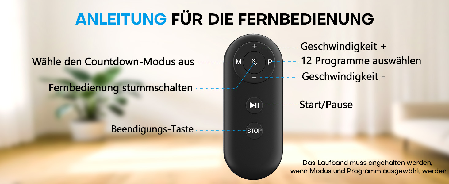 Walking Pad Laufband для дому 4-в-1: біговий стіл з підйомністю 9%, безщітковий двигун 2.5HP, LED-дисплей, пульт дистанційного керування, 12 HIIT-програм, до 150 кг, без встановлення, чорно-синій, з режимом повноекранного відображення