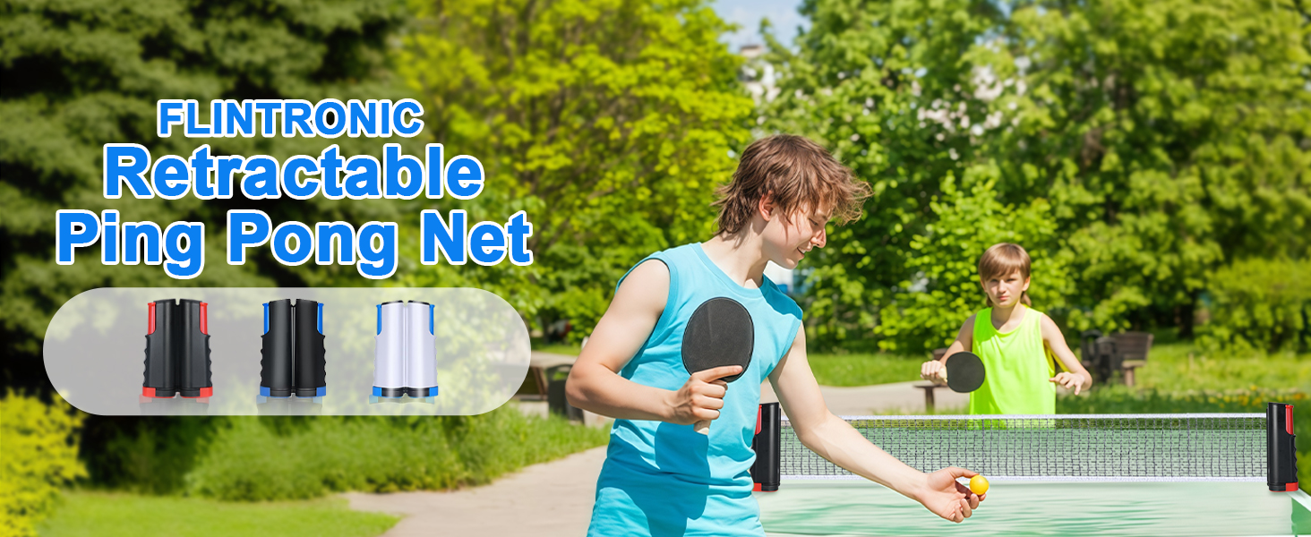 Мережа для настільного тенісу Flintronic, висувна, портативна, 170 см, чорно-червона