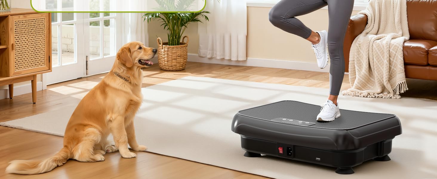 Віброплатформа HomeFitnessCode Mini для жінок - тренажер з різними рівнями інтенсивності, вібротренажер для дому, схуднення, нарощування м'язів, тренування всього тіла, чорний