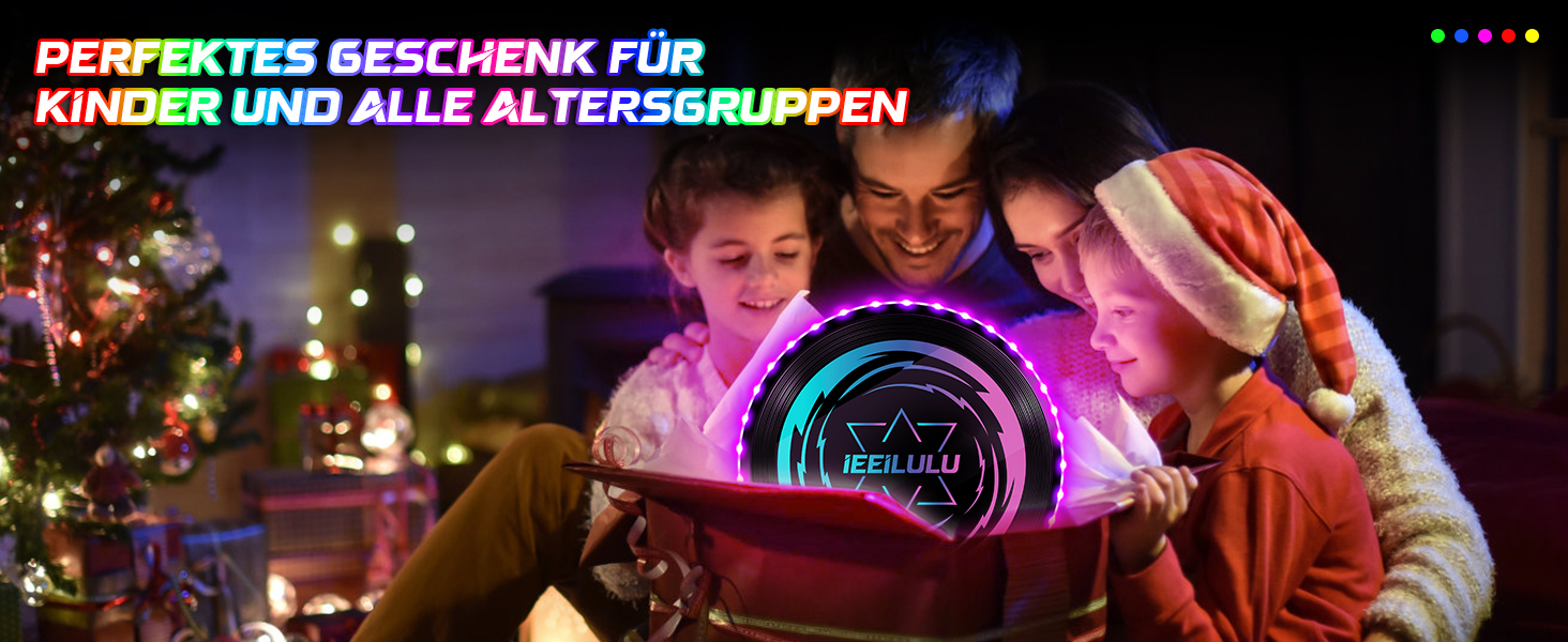 Світлодіодний фрізбі IEEILULU: LED-диск для активного відпочинку (червоний) - для дітей та дорослих, для пляжу, газону, вулиці