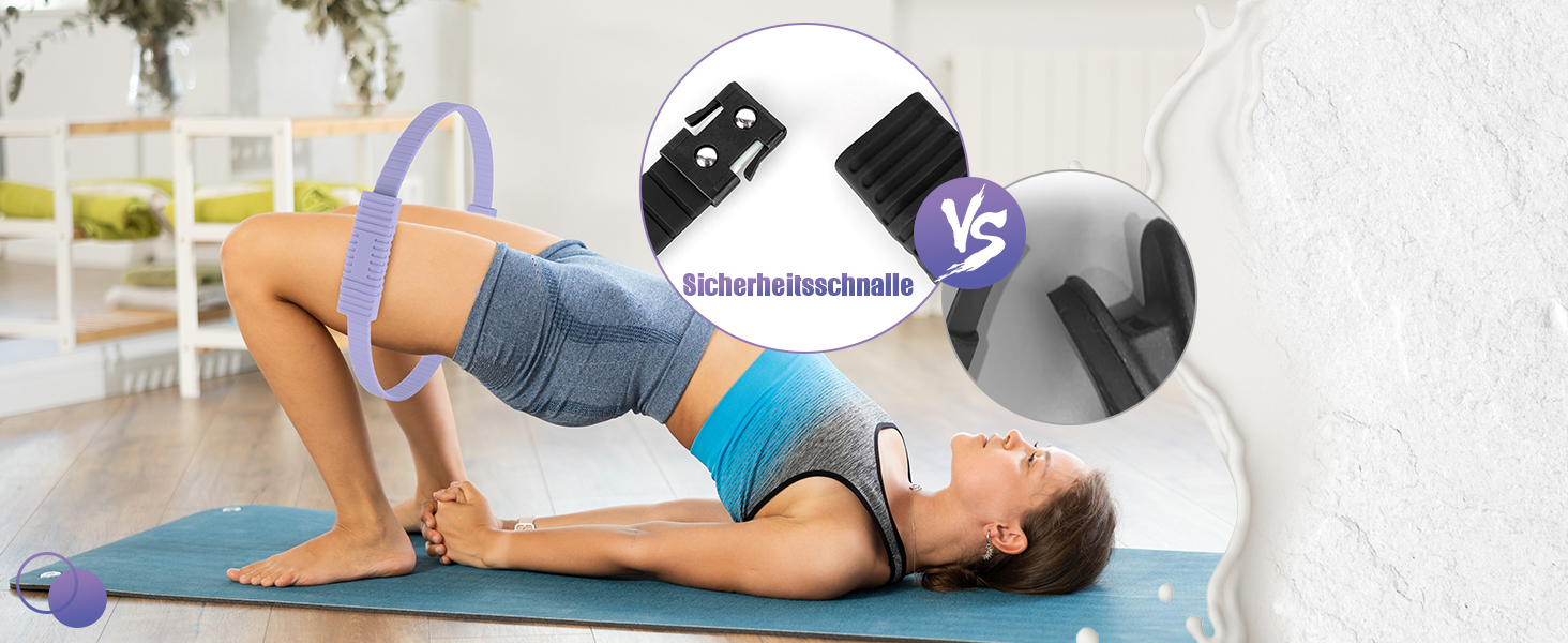 Набір для пілатесу: кільце, стрічки, міні-м'яч, постер та сумка. Набір для тренування корпусу для жінок (фіолетовий)