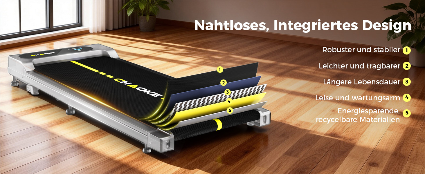 Walking Pad CHAOKE: біговий доріжка для дому з регулюванням швидкості 1-10 км/год, нахилом 9%, потужністю 2.75HP, вбудованими колонками та керуванням через додаток, до 160 кг, чорно-жовта, без встановлення, 2026