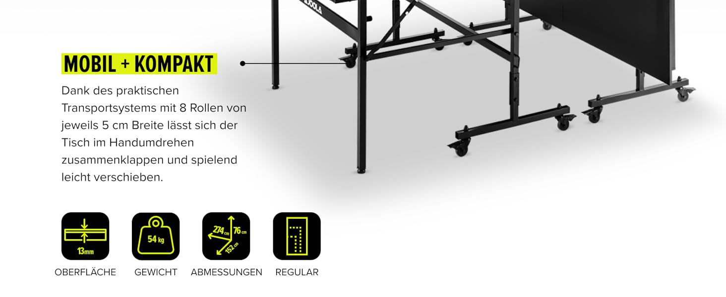 Стіл для пінг-понгу JOOLA Inside 13 - розкладний, для залу, 274x152.5x76 см, в комплекті сітка