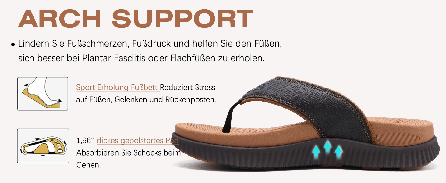 Чоловічі шльопанці KuaiLu для відновлення та ходьби, ортопедичні, спортивні, з товстою підошвою, комфортні, з підтримкою склепіння стопи, чорно-червоні, 46 EU