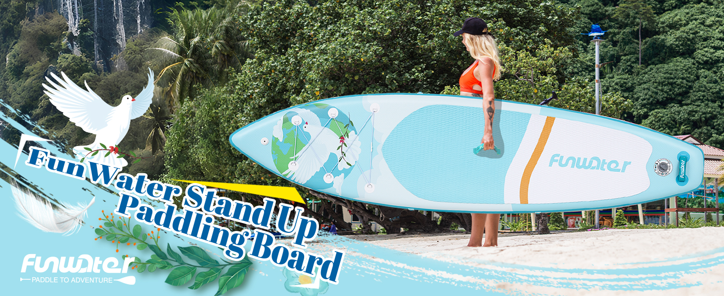 Надувний SUP-борд FunWater 10' & 11' з аксесуарами для дорослих, будь-якого рівня підготовки