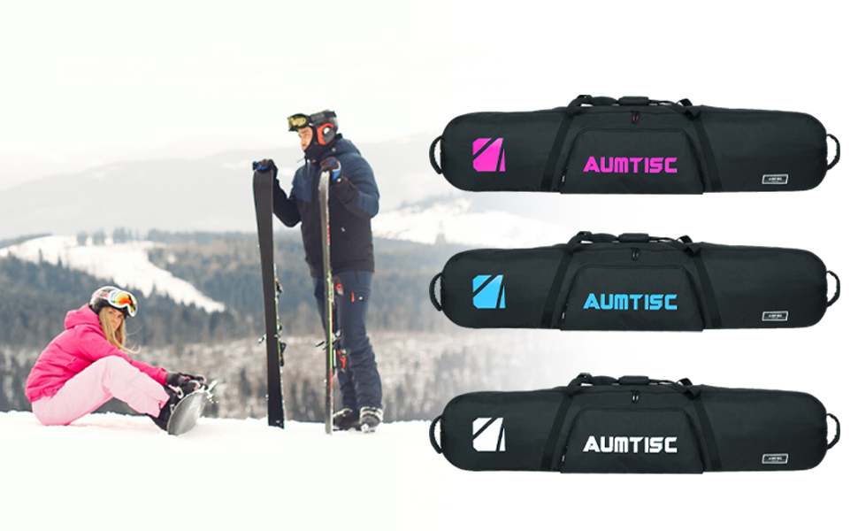 Сумка для сноуборду AUMTISC: містка, для зберігання та транспортування сноуборду та спорядження, рожева, 155 см