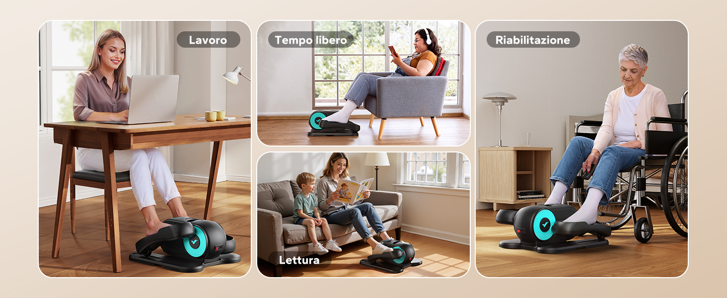 MERACH Міні електричний крос-тренажер під стіл з пультом, дисплеєм та неслизьким покриттям, 12 швидкостей, тихий та портативний для дому, для дорослих та літніх людей, блакитний E32-2025