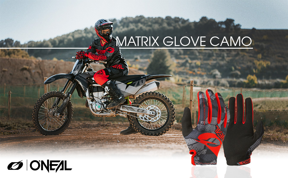 Рукавички O'NEAL Matrix Stacked для мотоцикла та велосипеда (MTB, DH, FR, Downhill, Freeride) чорні/червоні, розмір L