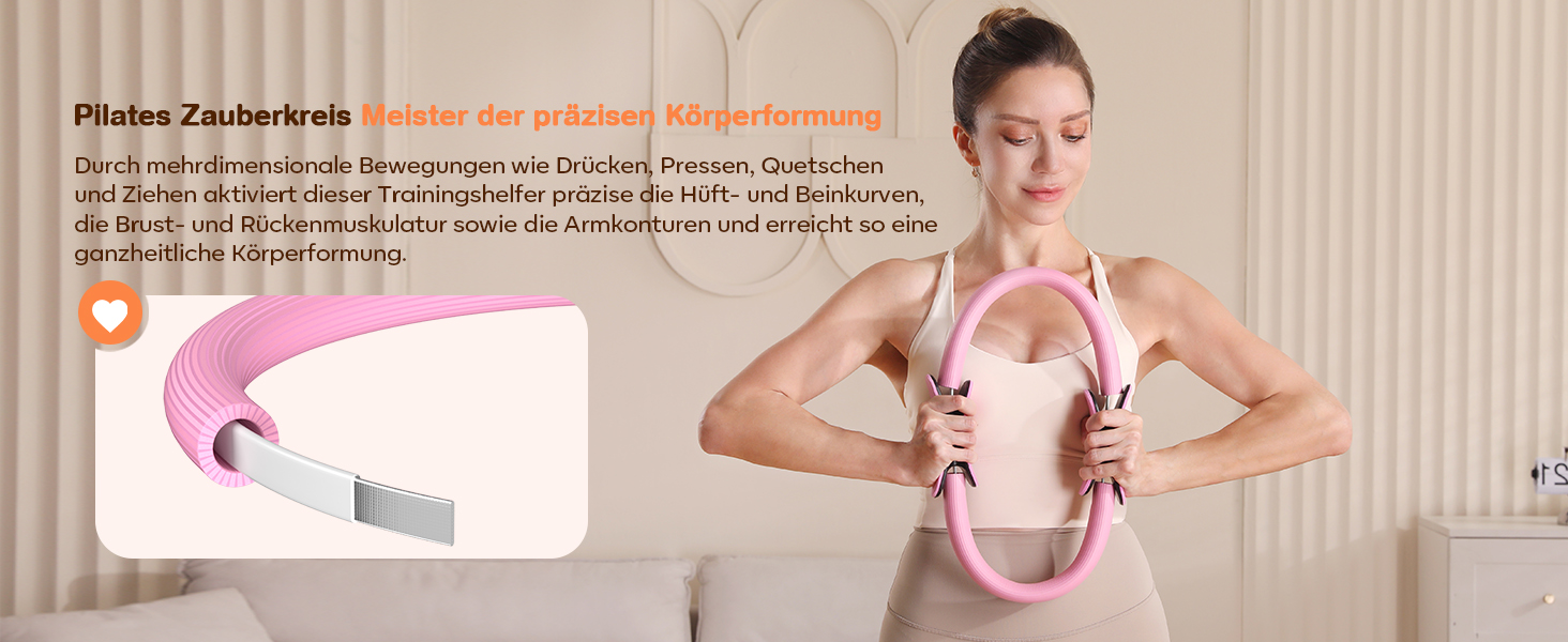 Набір для пілатесу 13 шт. для дому: кільце 13', м'яч 10' та еластичні стрічки. Комплект обладнання для пілатесу для жінок, початківців. Пілатес-стрічки та аксесуари (рожевий)