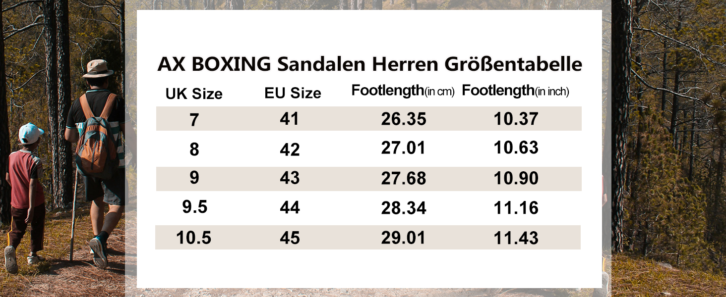 Чоловічі сандалі AX BOXING для трекінгу та спорту, літні, на липучці, дихаючі, чорні, розмір 43 EU