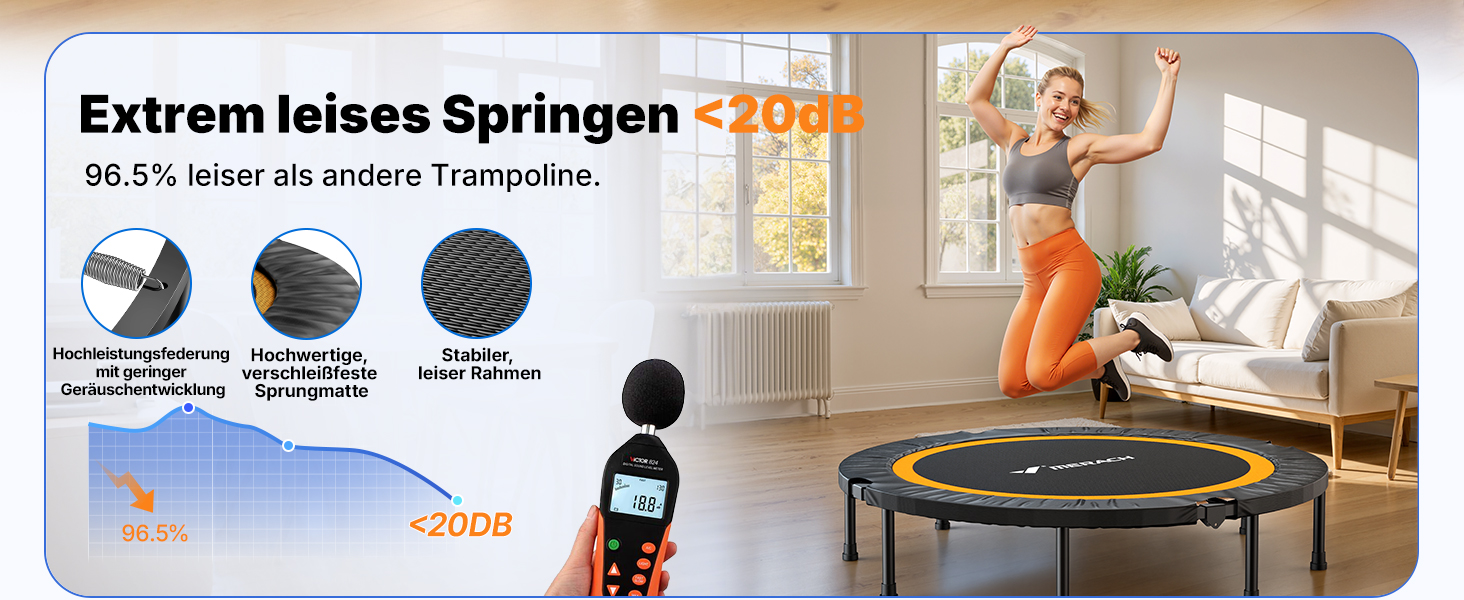 Міні-трамплін MERACH 102/122 см - фітнес-трамплін, до 150 кг, без ручки