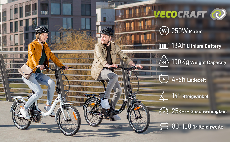 Велосипед електричний VecoCraft Nemesis 20 E-Bike 468Втгод 250Вт чорний