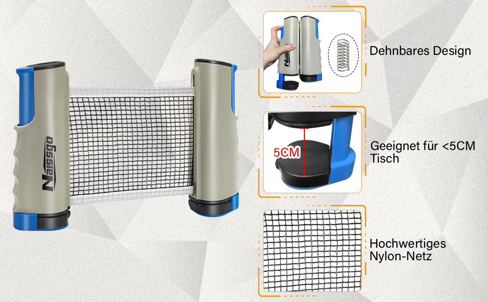 Набір для настільного тенісу Profi: 2 ракетки, м'ячі, сітка, сумка. Підходить для дорослих та дітей, для гри в приміщенні та на вулиці. Сірий колір.