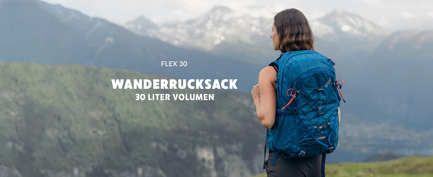 Рюкзак Terra Peak 30L Flex, вентиляція спини, накидка, синій