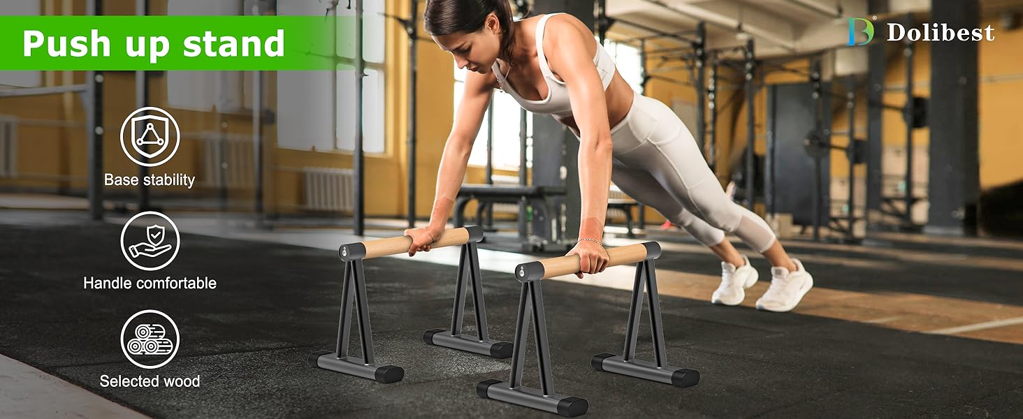 Паралелети для віджимань Dolibest, бруси для віджимань, фітнес, стійка для перекидання, ручки для віджимань, бруси для L-sit, середній розмір, 31 см, для дому та спортзалу