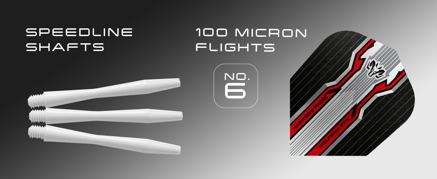 Дарти Harrows Wolfram 97% Tungsten 22g (набір): сталеві наконечники, Speedline шафти, Marathon оперення, кейс для подорожей