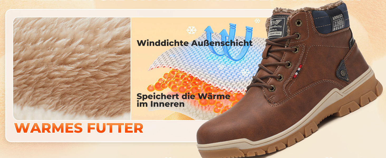 Чоботи зимові чоловічі Arriggo Bello, жовті, 41-46 EU, утеплені, антиковзаючі, для трекінгу та хайкінгу