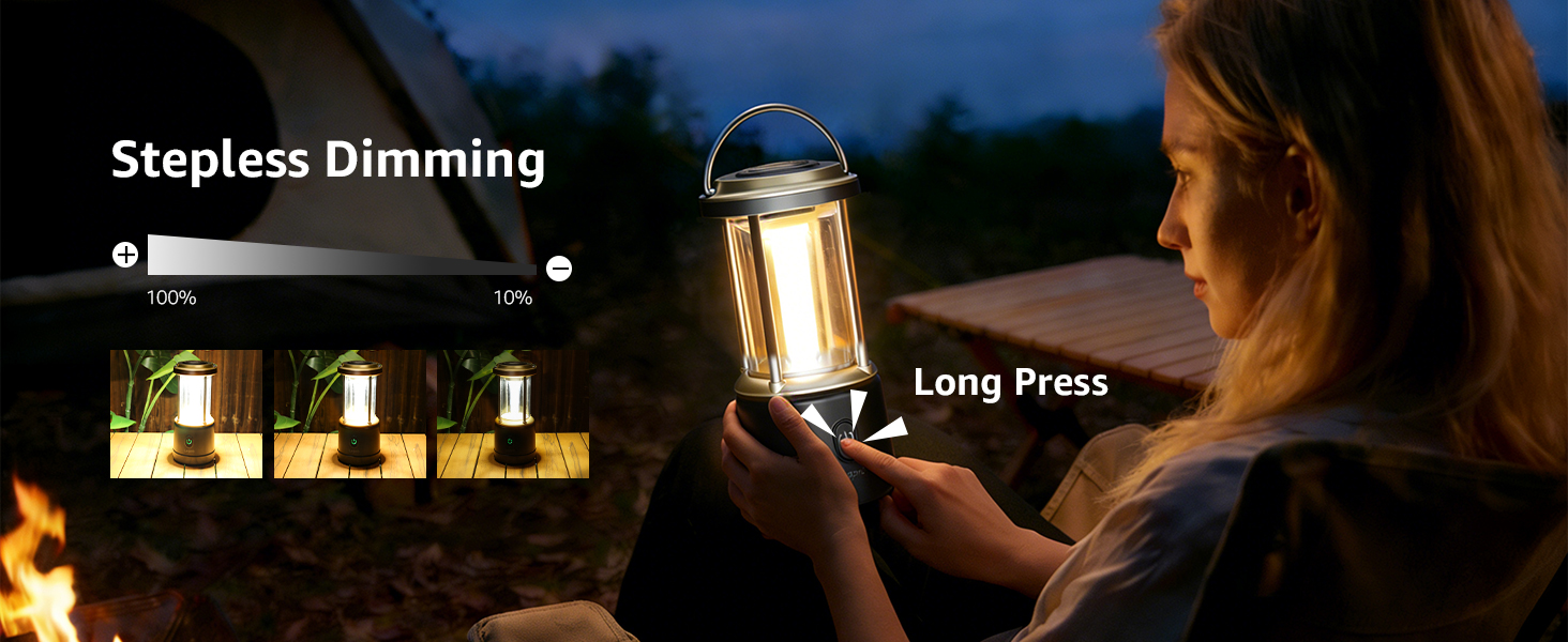Ліхтар кемпінговий LED Lepro 2000 люмен, акумуляторний, водонепроникний IPX4, з Power Bank, для походу та надзвичайних ситуацій (Чорний)