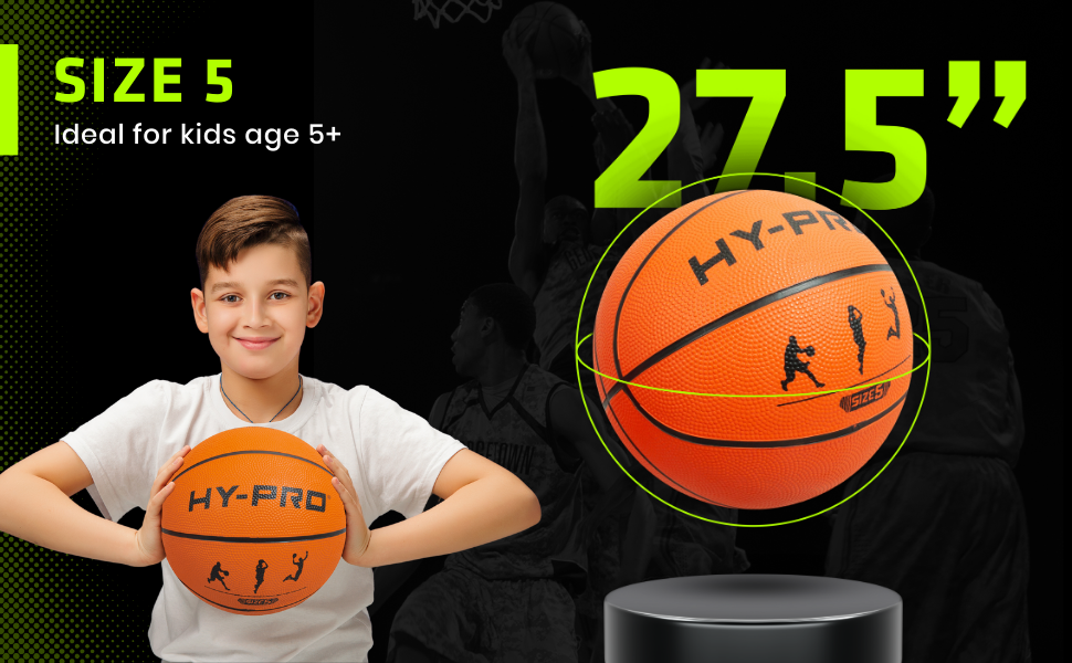 М'яч для баскетболу Hy-Pro, спортивний, тренувальний, помаранчевий, розмір 5