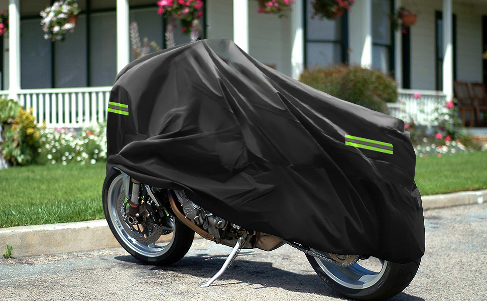 Чохол для мотоцикла 210D Oxford, захист від подряпин, водовідштовхувальний, для Harley-Davidson, Honda, Suzuki, Yamaha (245 x 105 x 125 см)