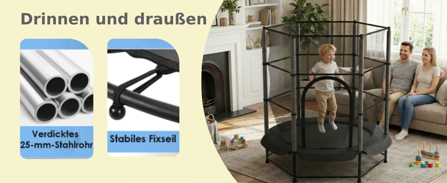 Батут для дітей LIFERUN Ø140 см з сіткою безпеки, для саду та дому, до 50 кг, чорний