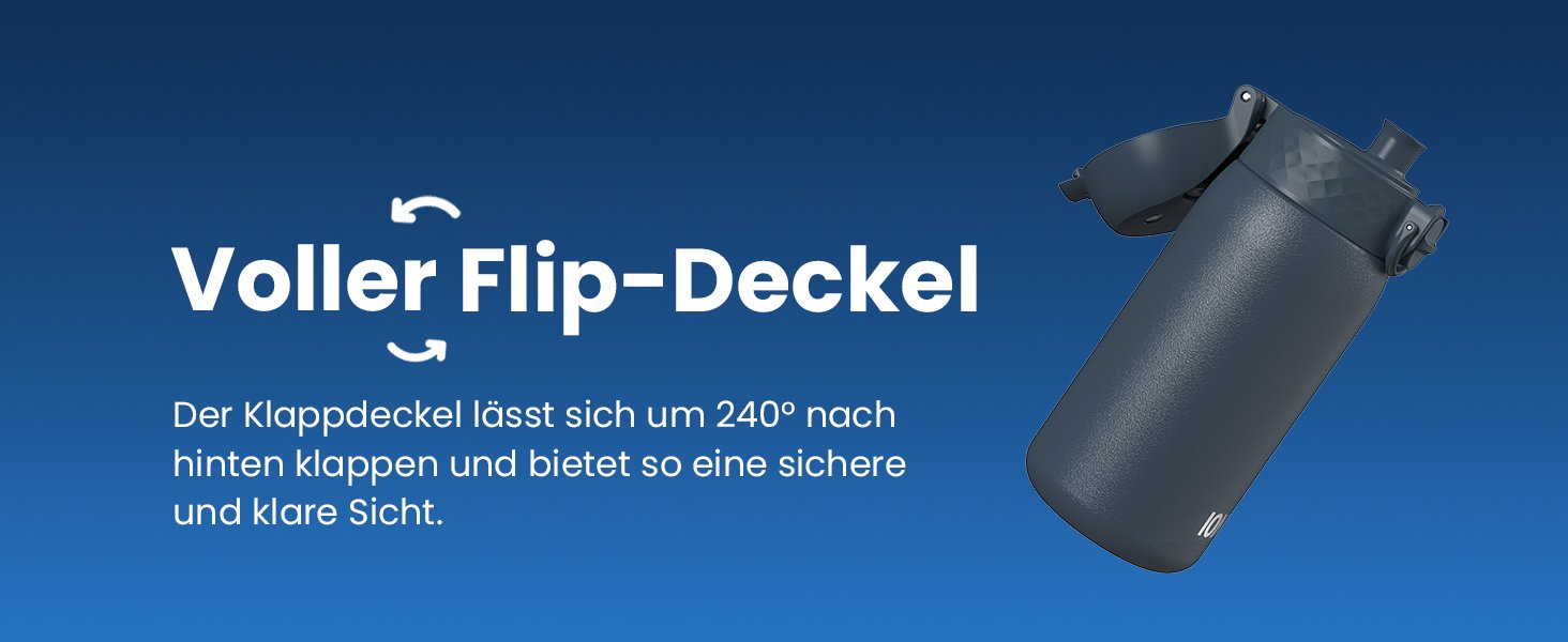 Дитяча пляшка для напоїв ion8, нержавіюча сталь, 400 мл, без ізоляції, не протікає, відкривається однією рукою, безпечне закриття, можна мити в посудомийній машині, з клапаном, ручка для перенесення, легко чиститься, класичний колір аква