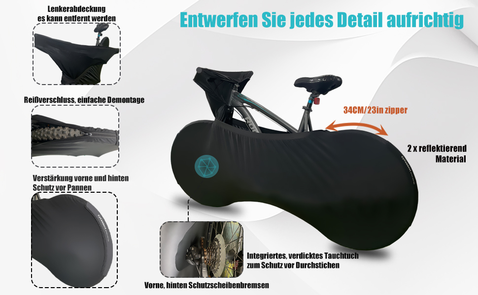 Чохол для велосипеда Leica Gewebe05: еластичний, пилонепроникний, для зберігання та транспортування велосипедів, гірських велосипедів