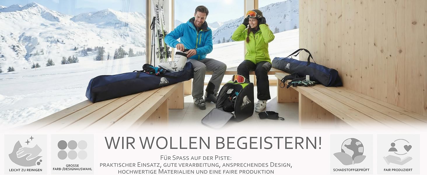 Чохол для лиж Rawstyle Skitasche Set: водовідштовхуючий, 160/180/190 см, для зимових видів спорту, чорно-рожевий комплект