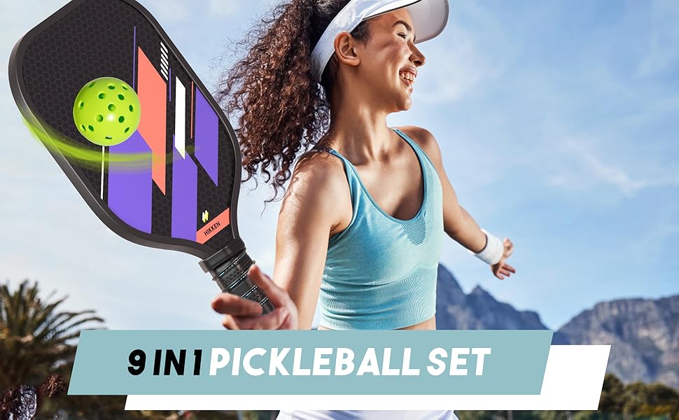 Набір Boosteady Pickleball весла графітові, м'ячі, сумка, ретрівер, фіолетовий