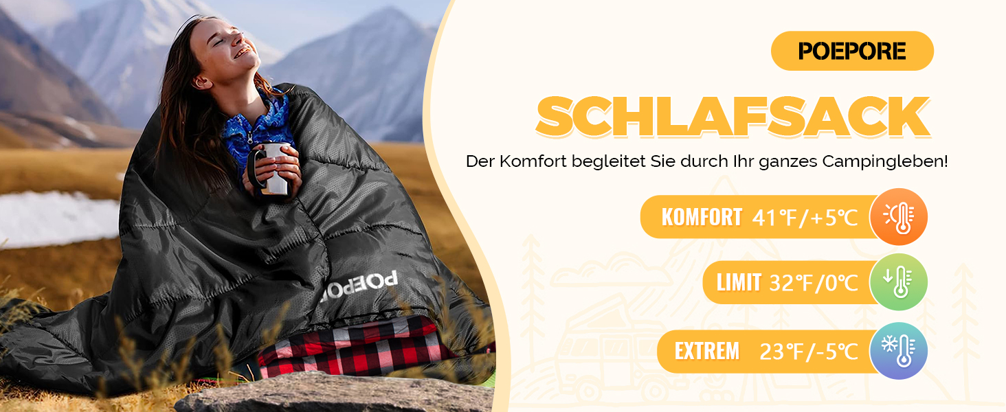 Спальний мішок XXL для дорослих, 3-4 сезони, фланель, кемпінг, зимовий, чорний, 230x90 см