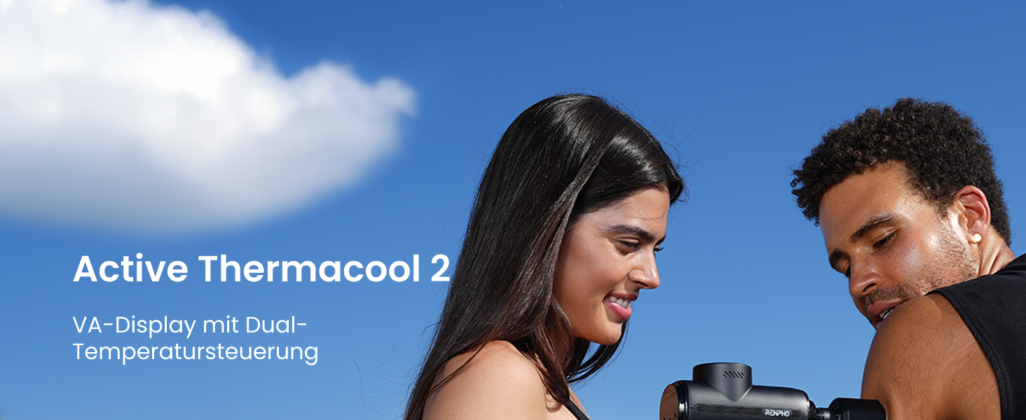 Масажер RENPHO Active Thermacool 2 з підігрівом та охолодженням, 5 швидкостей, 5 насадок, для м'язової терапії