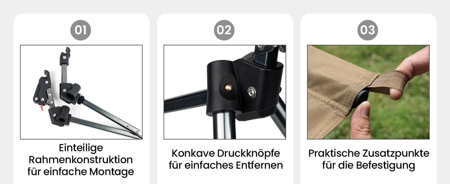 OneTigris SUPRANUBIS розкладне ліжко для кемпінгу 190x70 см, легке, портативне, до 150 кг, для намету, відпочинку на природі, подорожей, саду, офісу, колір Койот