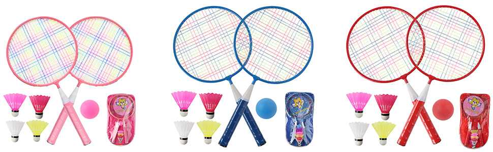 Набір для бадмінтону QKTYB для дітей від 4 до 8 років, легкий алюмінієвий, для початківців, з сумкою, для гри в приміщенні та на вулиці