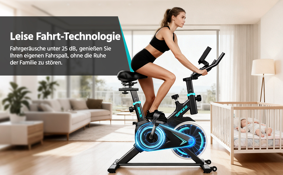 Hometrainer TENBOOM: велотренажер для дому з регульованим опором, LCD-дисплеєм та мобільним додатком (до 120 кг)