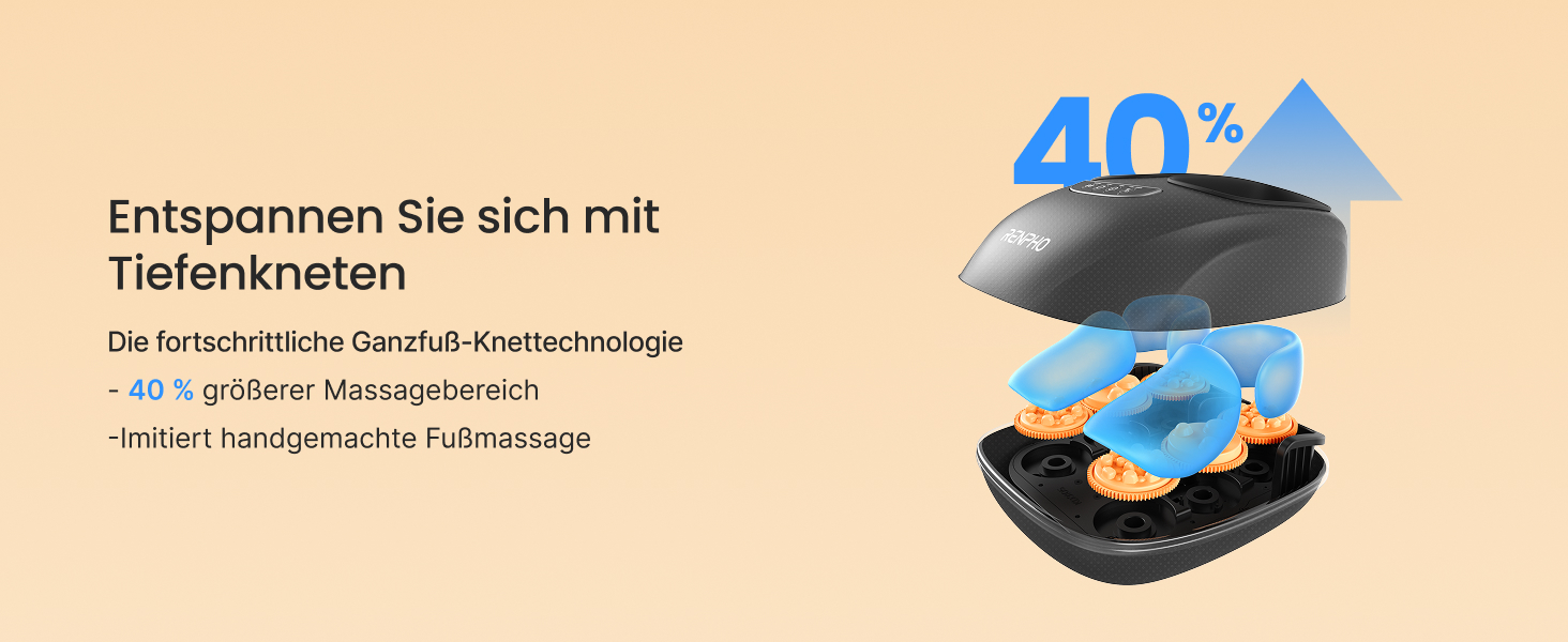 Масажер для ніг RENPHO з підігрівом, 3 режими та рівні компресії повітрям, Shiatsu масаж для всієї стопи при п'ятковому фасціїті, PU-шкіра, подарунок на Різдво для жінок та чоловіків, розмір до 47, чорний