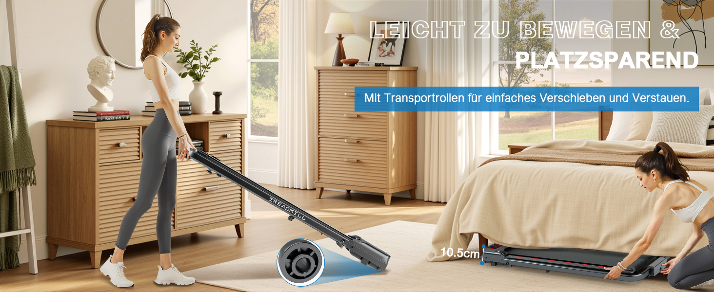 Біговий тренажер RAOO MIN для дому, 1-12 км/год, двигун 2.25HP, складаний, з пультом та LED-дисплеєм, підставка для телефону. Чорний