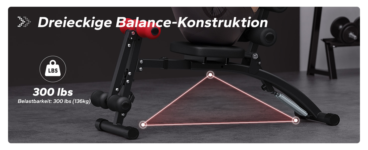 MERACH Регульована лава для пресу, тренажер для вправ на прес та ноги, до 136 кг, чорний