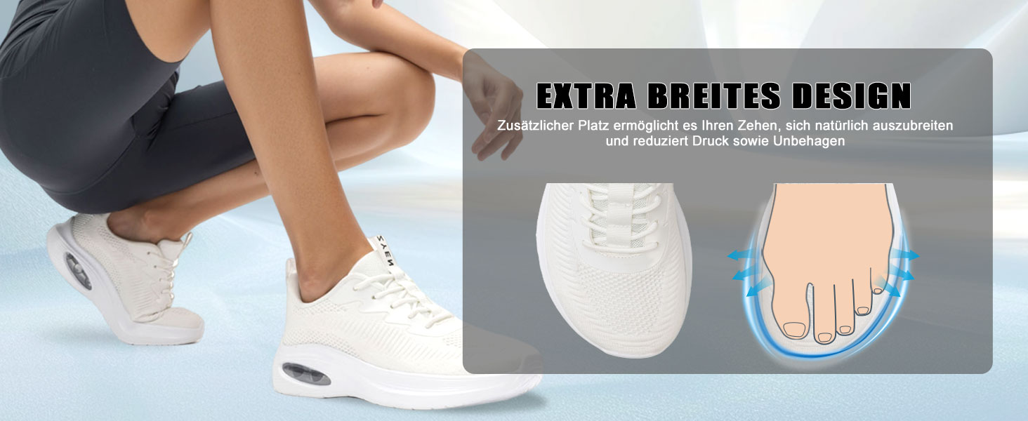 Жіночі кросівки ZYEN для широкої стопи: зручні, дихаючі, для занять спортом та фітнесом, чорного кольору, розмір 37 EU