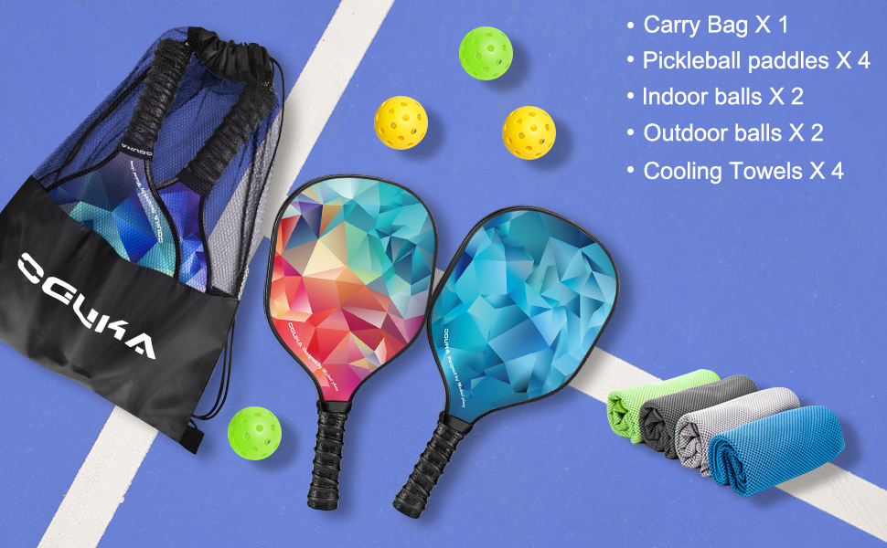 Набір для піклболу: ракетка, м'ячі, рушники та сумка. Преміум-якість, схвалено USAPA. Підходить для початківців та професіоналів