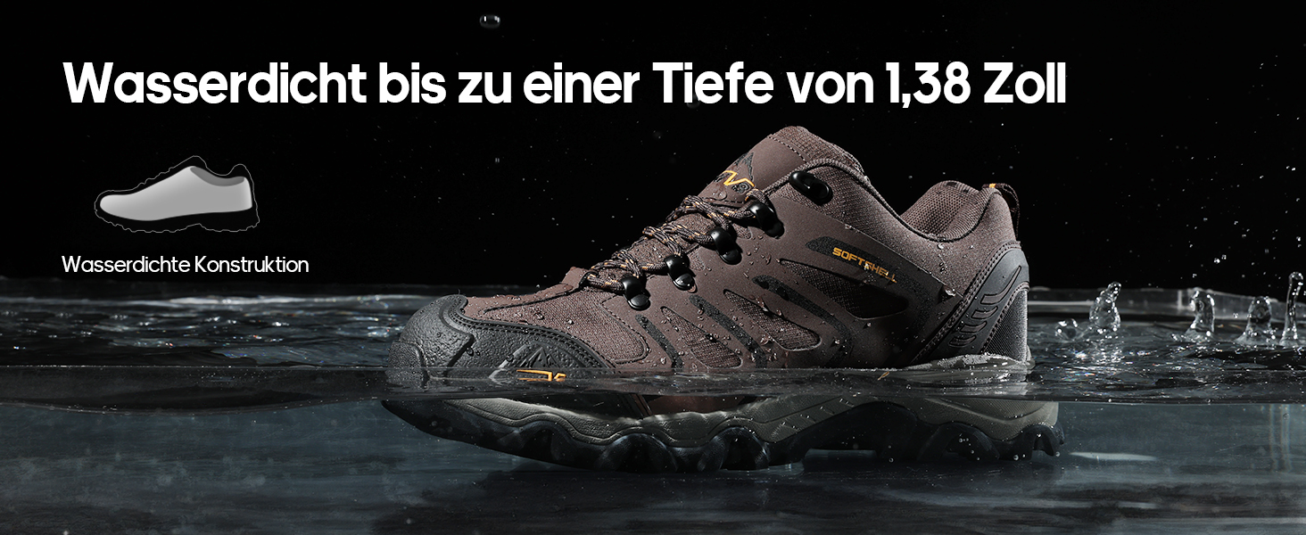 Чоловічі водонепроникні трекінгові черевики NORTIV - водонепроникні, легкі, для хайкінгу, кемпінгу, трекінгу, 45 EU, коричневі, чорні, світло-коричневі