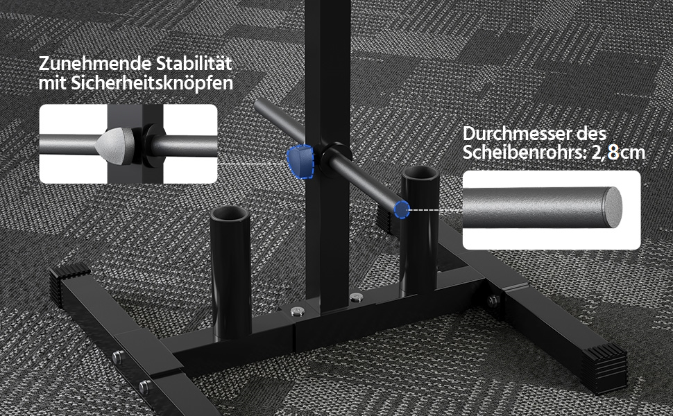 Стійка для гантелей Yaheetech - дерев'яний підсвічник для гантелей, стійка для ваги з 6 стієк, 28 мм, сталь, максимальне навантаження 400 кг